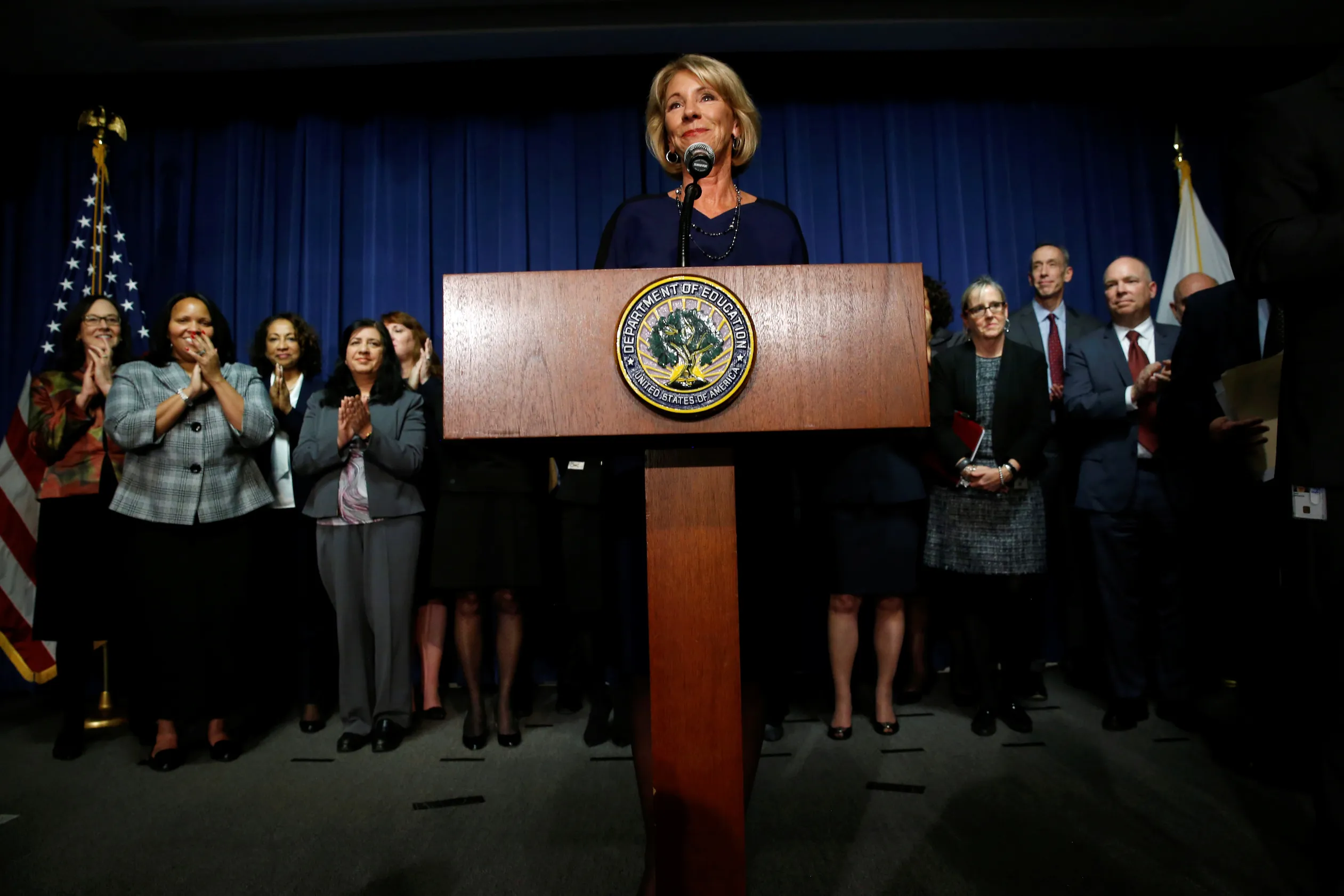 B DeVos and her cone of silence on for-profit colleges