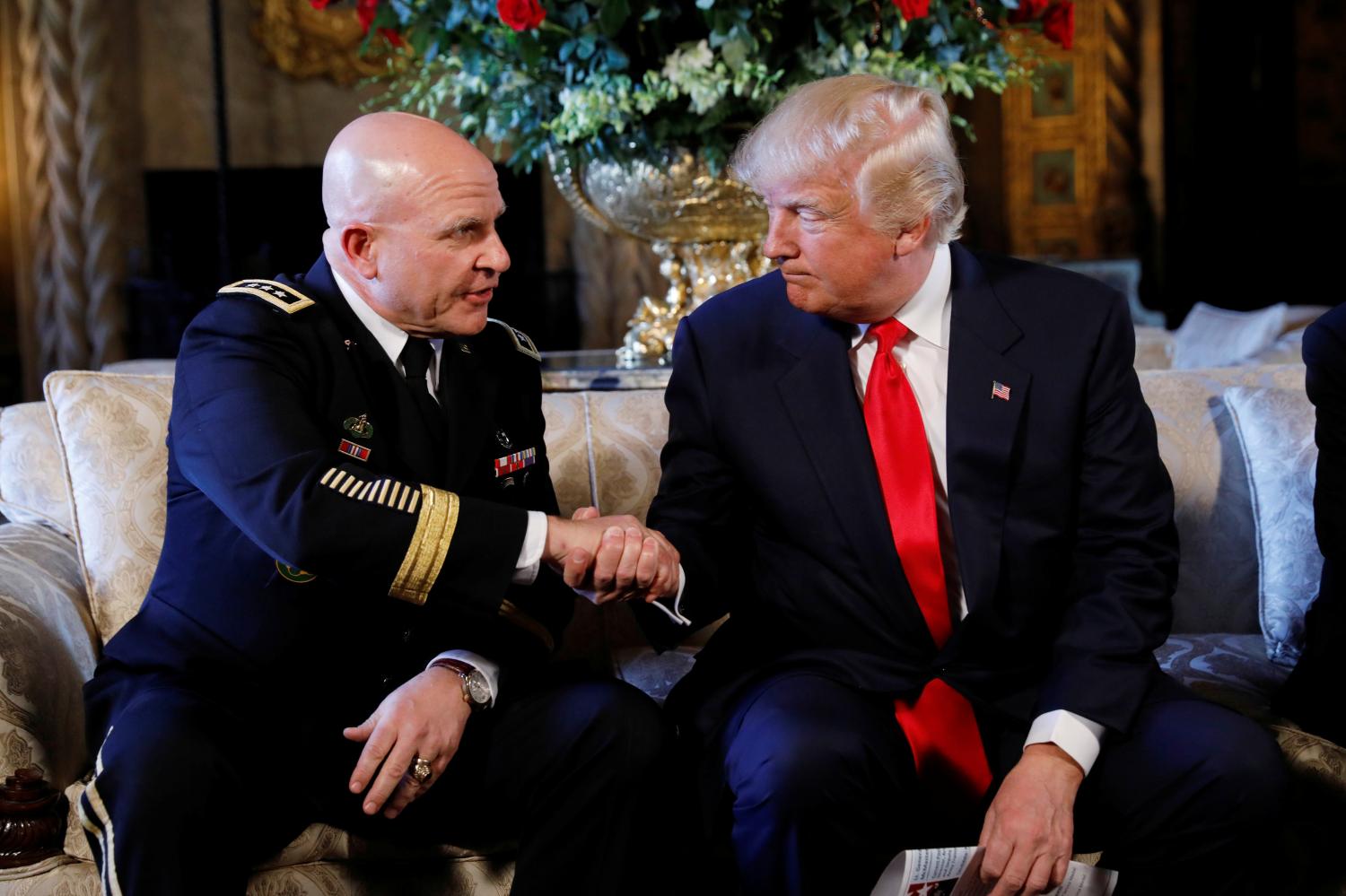 H.R. McMaster and Donald Trump shake hands