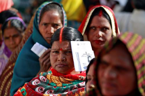 People queue up to vote during the state assembly election, in the town of Ayodhya, in the state of Uttar Pradesh, India, February 27, 2017. REUTERS/Cathal McNaughton