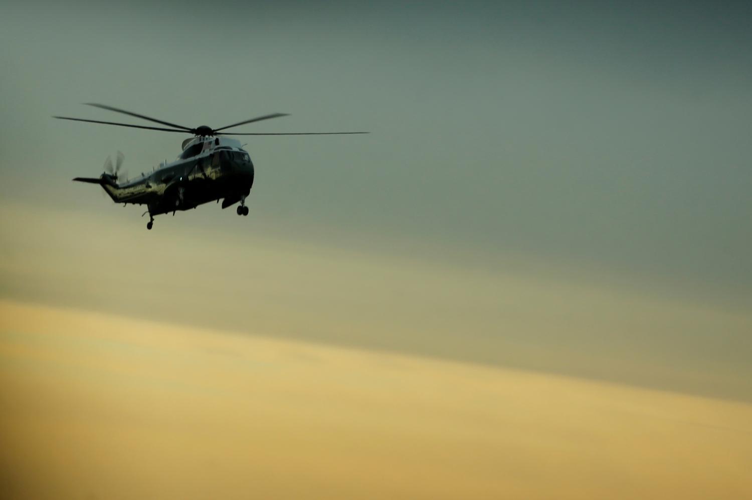 U.S. military helicopter carrying President Donald Trump