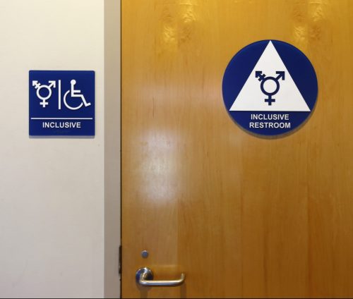A gender-neutral bathroom is seen at the University of California, Irvine in Irvine, California September 30, 2014. The University of California will designate gender-neutral restrooms at its 10 campuses to accommodate transgender students, in a move that may be the first of its kind for a system of colleges in the United States. REUTERS/Lucy Nicholson