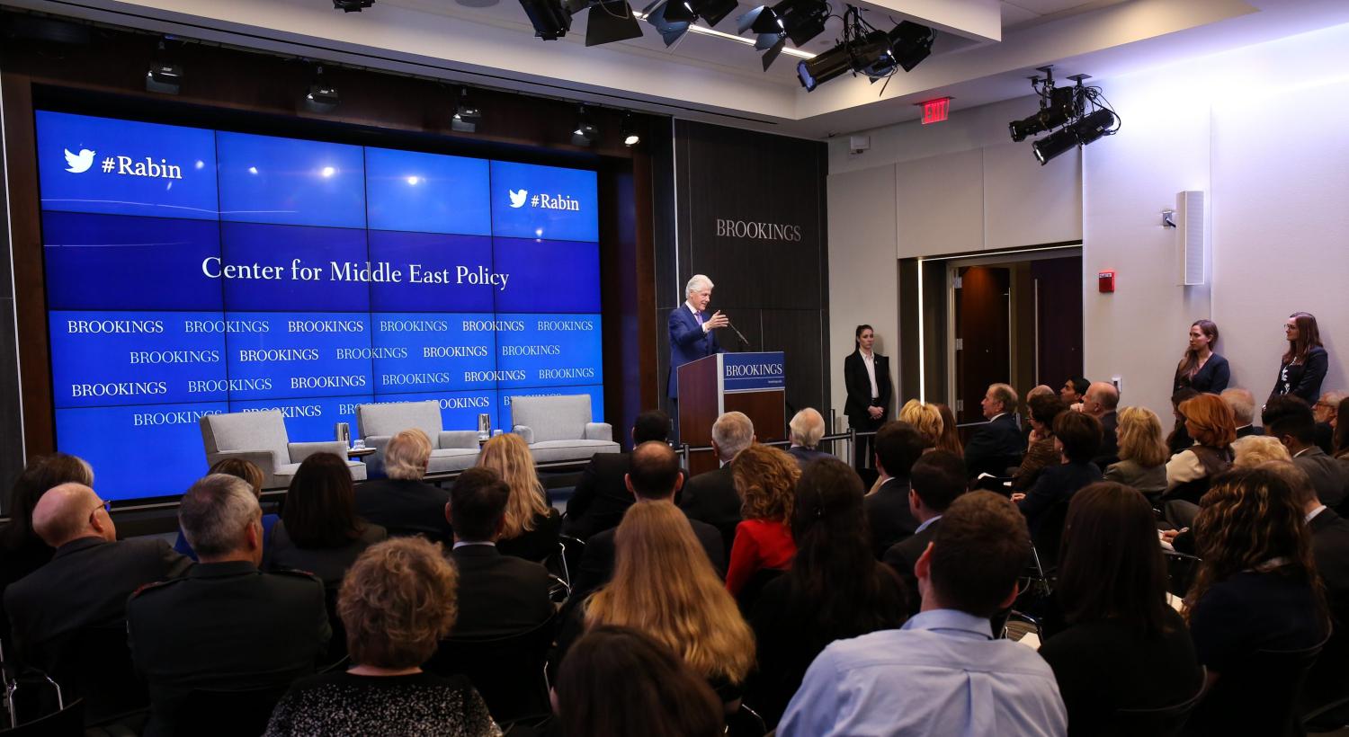 Bill Clinton speaks at Brookings.