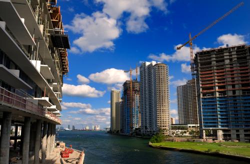iStock Images. View of Miami river and new developments downtown