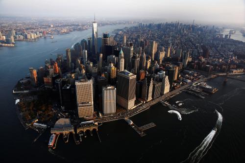 The rising sun lights One World Trade as it stands over the Manhattan borough of New York, U.S., November 2, 2016. REUTERS/Lucas Jackson TPX IMAGES OF THE DAY - RTX2RK4E