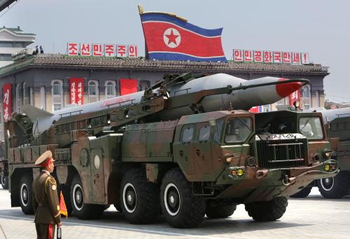 A missile is carried by a military vehicle during a parade to commemorate the 60th anniversary of the signing of a truce in the 1950-1953 Korean War, at Kim Il-sung Square in Pyongyang July 27, 2013. REUTERS/Jason Lee (NORTH KOREA - Tags: POLITICS MILITARY ANNIVERSARY) - RTX120S3