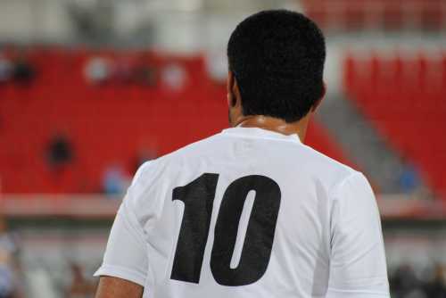 Number 10 on a soccer jersey