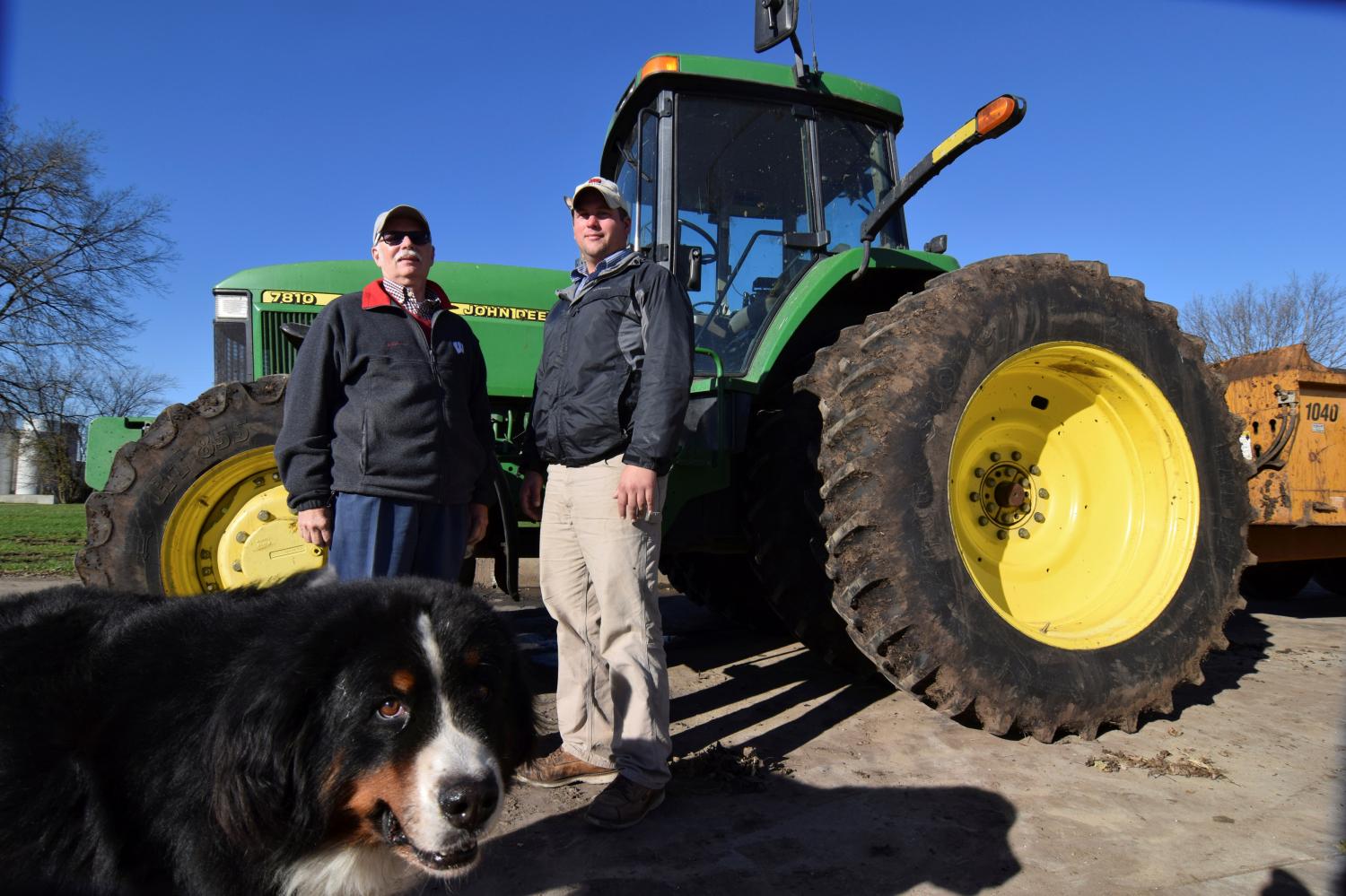 Farmers John Lader (L) and Austin Arndt are pictured on Arndts property just outside Janeseville, Wisconsin, U.S. November 10, 2016. Like many other rural Americans they voted for Donald Trump, in their case because of specific promises the Republican president-elect made to create jobs, cut taxes and repeal Obamacare. Picture taken on November 10, 2016. REUTERS/Nick Carey - RTSXPQ4