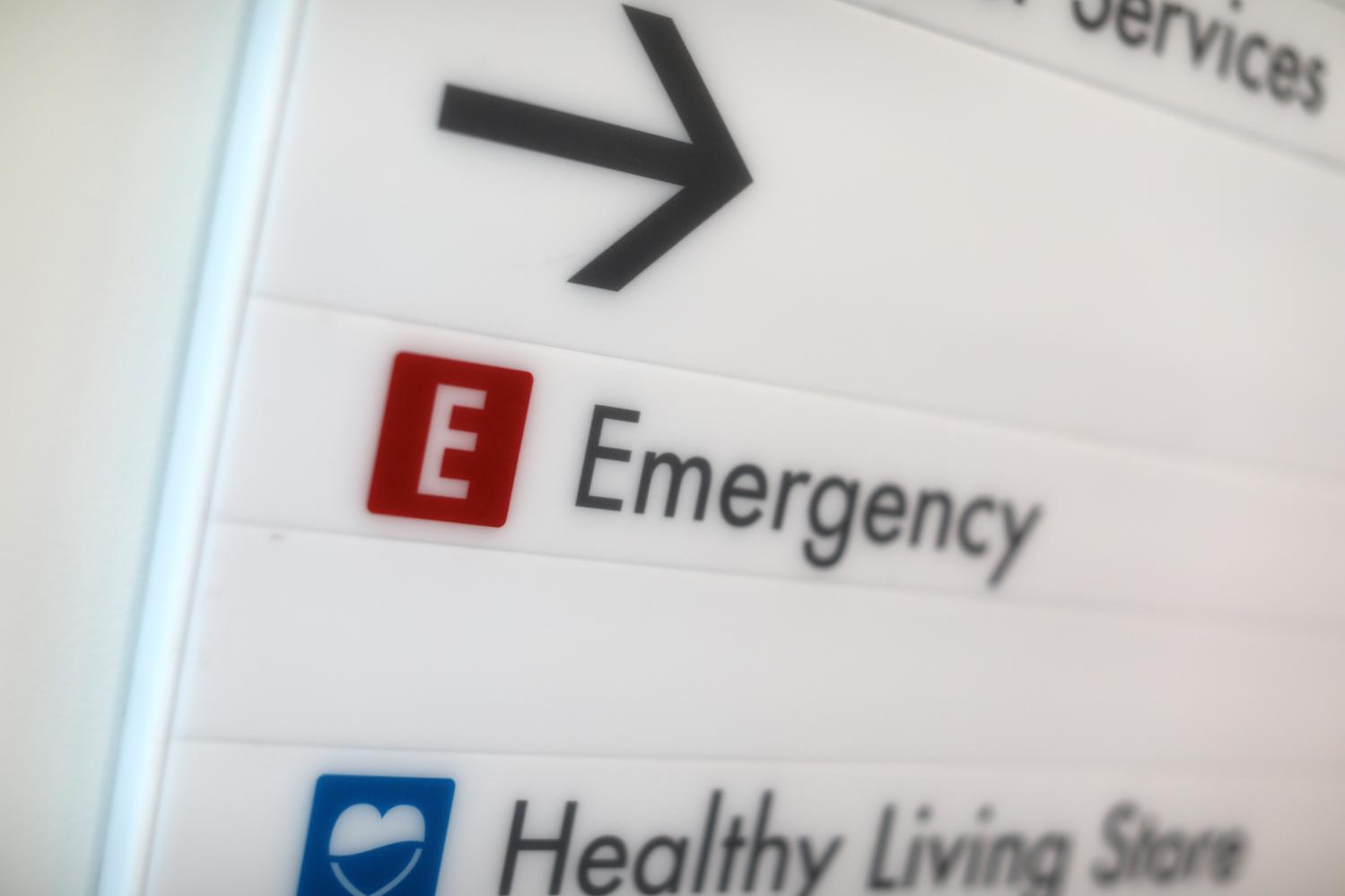 Signs directing patients and staff are shown at the newly constructed Kaiser Permanente San Diego Medical Center hospital