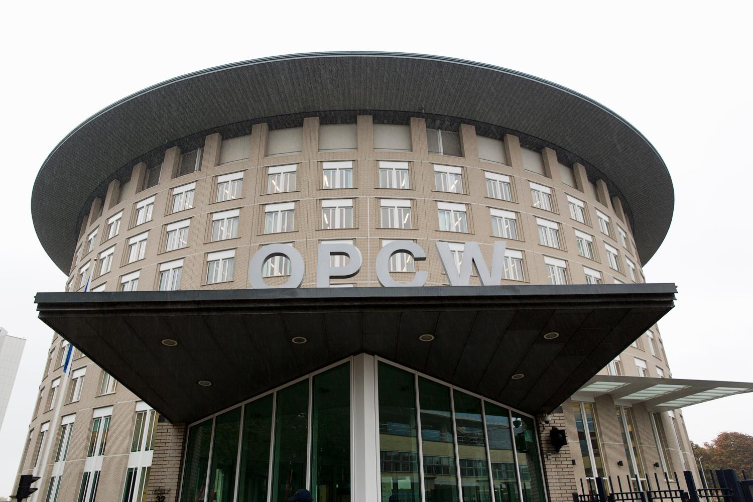 Exterior view of the Organisation for the Prohibition of Chemical Weapons (OPCW) headquarters in The Hague October 11, 2013. The Organisation for the Prohibition of Chemical Weapons (OPCW), which is overseeing the destruction's of Syria's arsenal, won the Nobel Peace Prize on Friday, the Norwegian Nobel Committee said. Set up in 1997 to eliminate all chemicals weapons worldwide, its mission gained critical importance this year after a sarin gas strike in the suburbs of Damascus killed more than 1,400 people in August. REUTERSMichel Kooren (NETHERLANDS - Tags: POLITICS) - RTX1474P