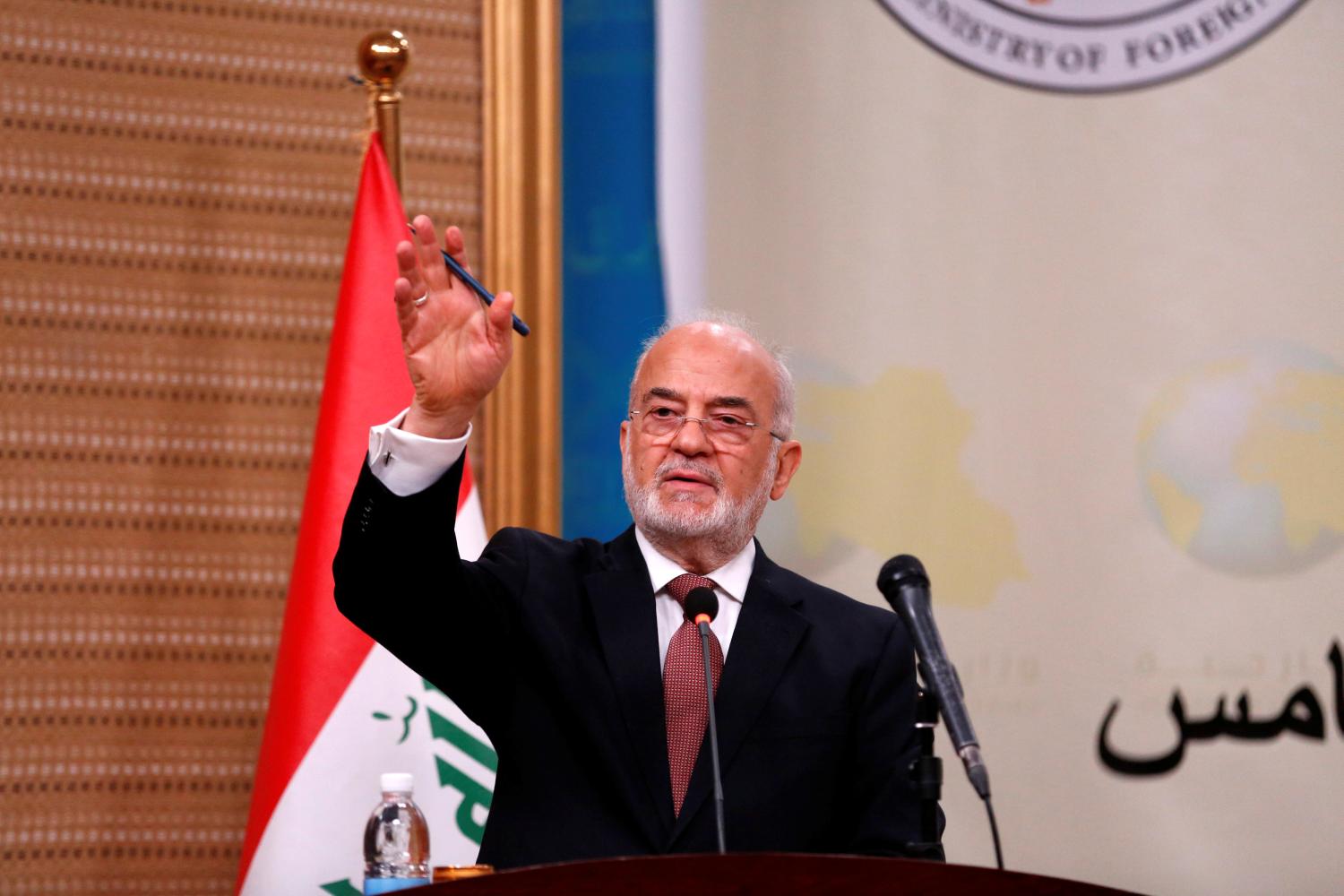 raqi Foreign Minister Ibrahim al-Jaafari speaks during a news conference in Baghdad