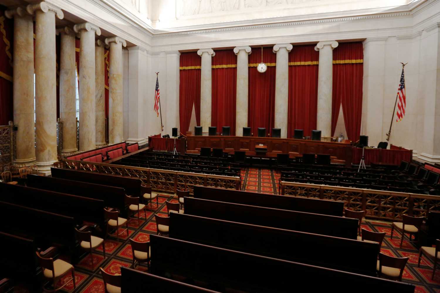 The courtroom of the U.S. Supreme Court is seen in Washington