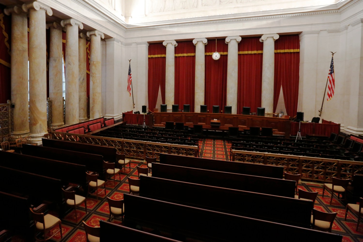 The courtroom of the U.S. Supreme Court is seen in Washington
