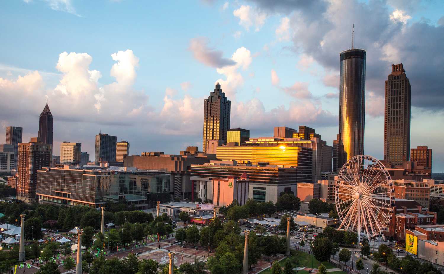 Downtown Atlanta view from the 11th floor of the Omni Hotel at CNN Center