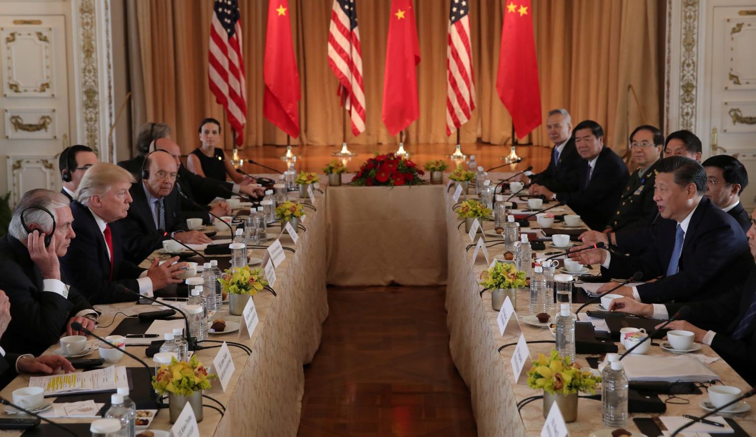 U.S. President Trump holds a bilateral meeting with China's President Xi at Trump's Mar-a-Lago estate in Palm Beach