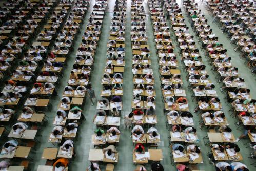 Students take their examination in south China's Guangdong province