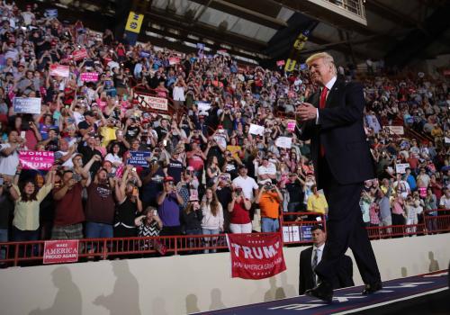 U.S. President Donald Trump leads a rally marking his first 100 days in office in Harrisburg, Pennsylvania, U.S. April 29, 2017. REUTERS/Carlos Barria - RTS14I3L