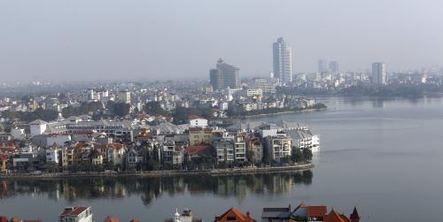 An aerial view shows West Lake and its surroundings in Hanoi December 18, 2014. REUTERS/Kham (VIETNAM - Tags: SOCIETY ENVIRONMENT CITYSCAPE) - RTR4IJXQ