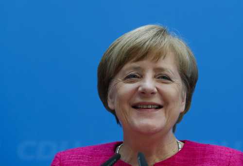 German Chancellor Angela Merkel during a press conference in Berlin, Germany, May 15, 2017. REUTERS/Fabrizio Bensch - RTX35WIH