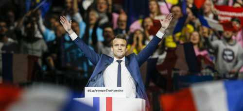 Emmanuel Macron, head of the political movement En Marche !, or Onwards !, and candidate for the 2017 presidential election, delivers a speech during a campaign rally in Lyon, France, February 4, 2017. REUTERS/Robert Pratta