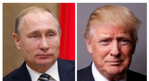 FILE PHOTO: A combination of file photos showing Russian President Vladimir Putin at the Novo-Ogaryovo state residence outside Moscow, Russia, January 15, 2016 and U.S. President Donald Trump posing for a photo in New York City, U.S., May 17, 2016. REUTERS/Ivan Sekretarev/Pool/Lucas Jackson/File Photos TPX IMAGES OF THE DAY - RTS14Q0M