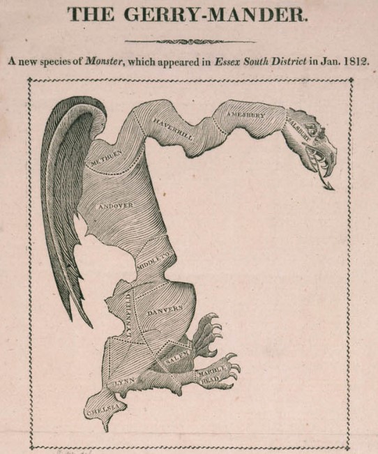 "The Gerry-Mander," image from 1812 broadside
