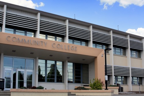 community college building entrance