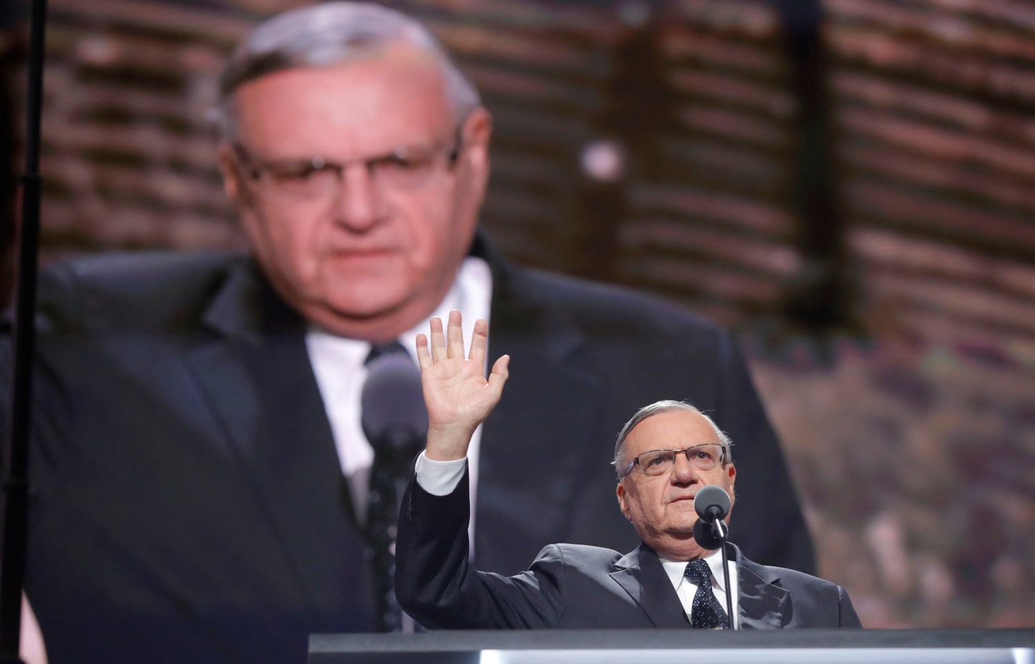 Arizona's Maricopa County Sheriff Joe Arpaio speaks at the Republican National Convention in Cleveland