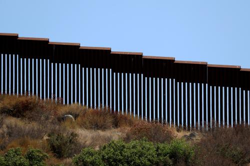 The U.S. Mexico border fence is shown looking south from Tecate, California, U.S., September 15, 2017. REUTERS/Mike Blake - RC1ABD787380