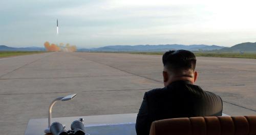 North Korean leader Kim Jong Un watches the launch of a Hwasong-12 missile in this undated photo released by North Korea's Korean Central News Agency (KCNA) on September 16, 2017. KCNA via REUTERS ATTENTION EDITORS - THIS PICTURE WAS PROVIDED BY A THIRD PARTY. REUTERS IS UNABLE TO INDEPENDENTLY VERIFY THE AUTHENTICITY, CONTENT, LOCATION OR DATE OF THIS IMAGE. NO THIRD PARTY SALES. SOUTH KOREA OUT. TPX IMAGES OF THE DAY