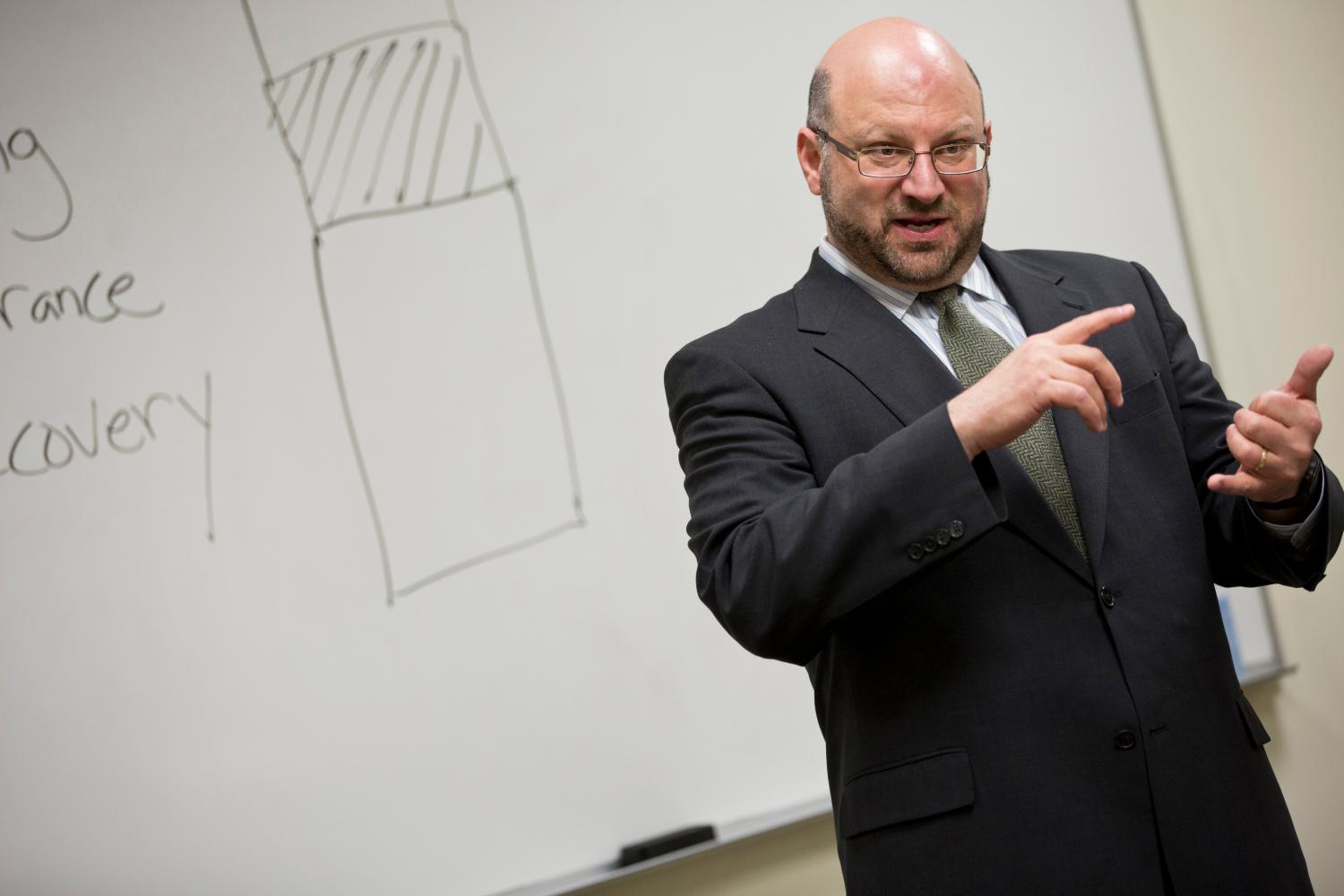 George Washington University Law professor, Marc Mayerson speaks to a class in Washington