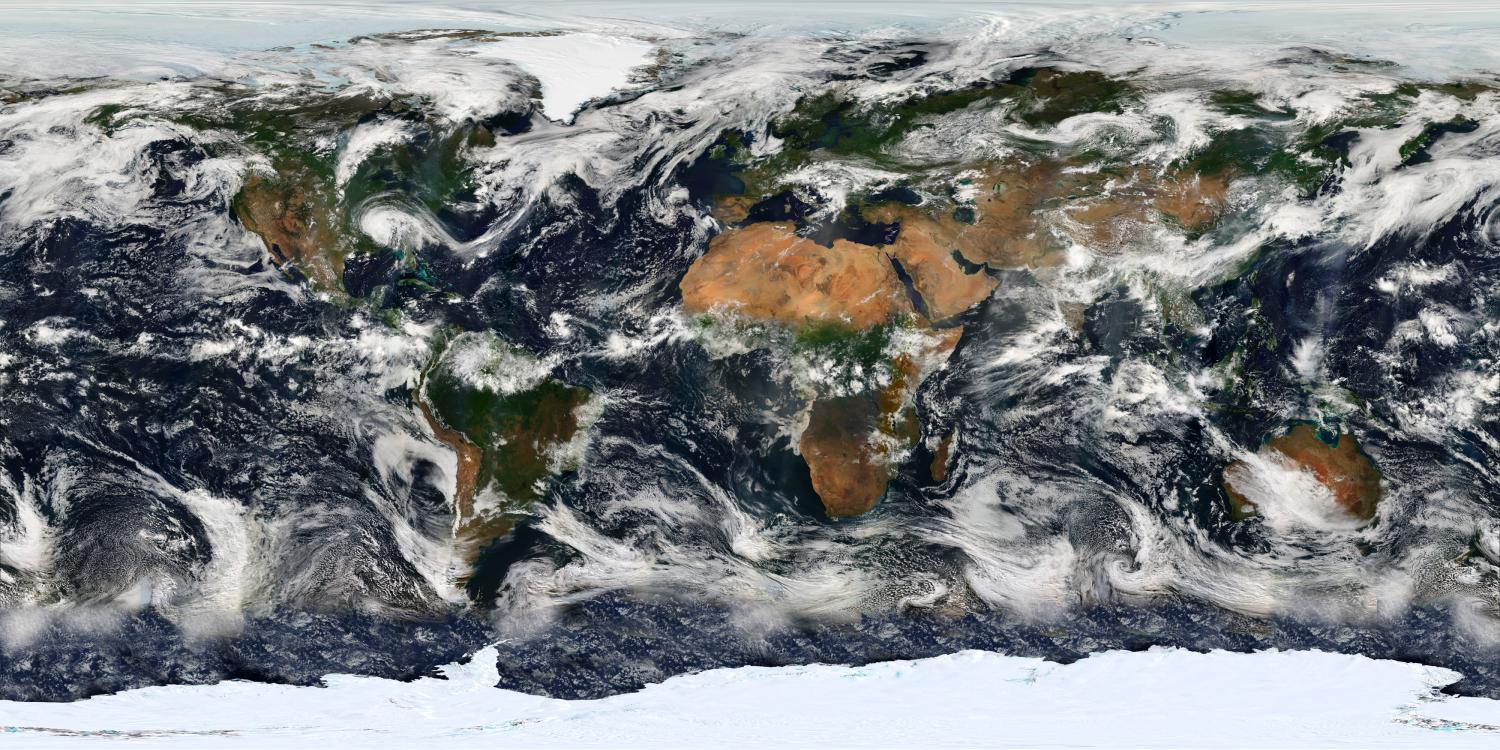 An image of the Earth, based on observations from the Moderate Resolution Imaging Spectroradiometer (MODIS), a sensor aboard the Terra Satellite, courtesy of NASA composed on July 11, 2005. Earth day is celebrated April 22, 2013. REUTERS/NASA/Handout (UNITED STATES - Tags: ENVIRONMENT SCIENCE TECHNOLOGY) FOR EDITORIAL USE ONLY. NOT FOR SALE FOR MARKETING OR ADVERTISING CAMPAIGNS. THIS IMAGE HAS BEEN SUPPLIED BY A THIRD PARTY. IT IS DISTRIBUTED, EXACTLY AS RECEIVED BY REUTERS, AS A SERVICE TO CLIENTS - TM4E94M0Z1L01
