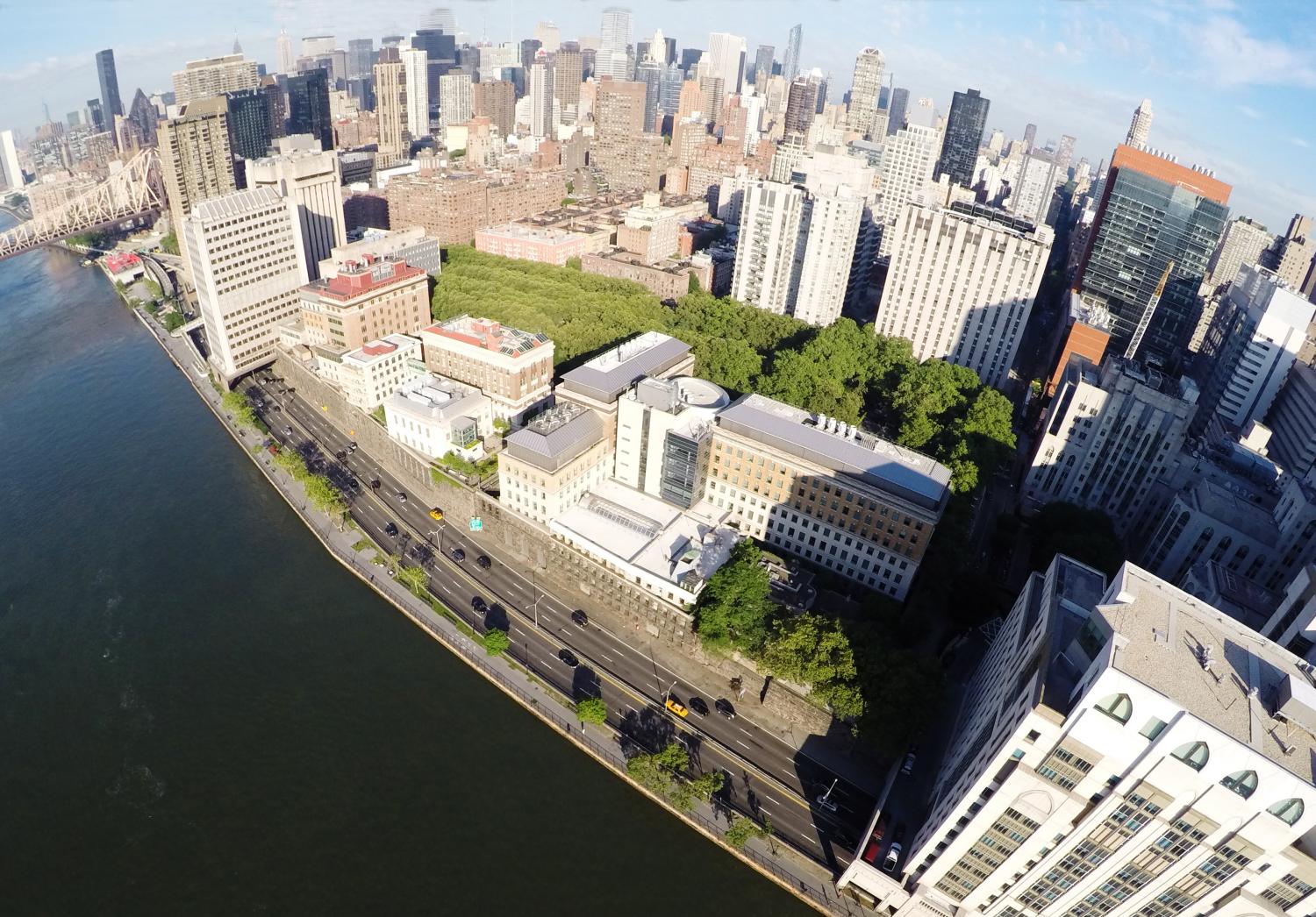 Aerial photo of Rockefeller University in New York City. Photo credit: Dan Gareau / The Rockefeller University