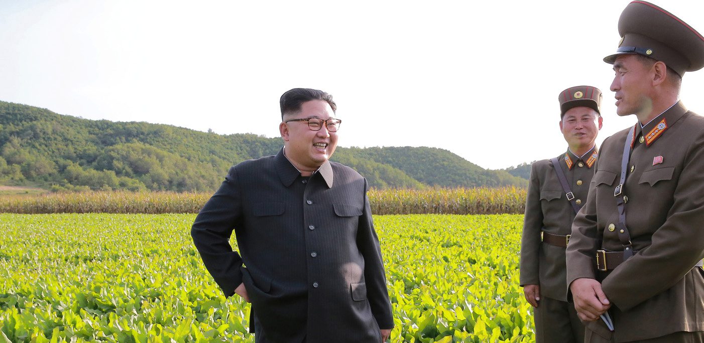 North Korean leader Kim Jong Un visits a Farm No. 1116 of KPA Unit 810 in this September 29, 2017 photo released by North Korea's Korean Central News Agency (KCNA) in Pyongyang. KCNA/via REUTERS ATTENTION EDITORS - THIS IMAGE WAS PROVIDED BY A THIRD PARTY. REUTERS IS UNABLE TO INDEPENDENTLY VERIFY THIS IMAGE. NO THIRD PARTY SALES. SOUTH KOREA OUT.