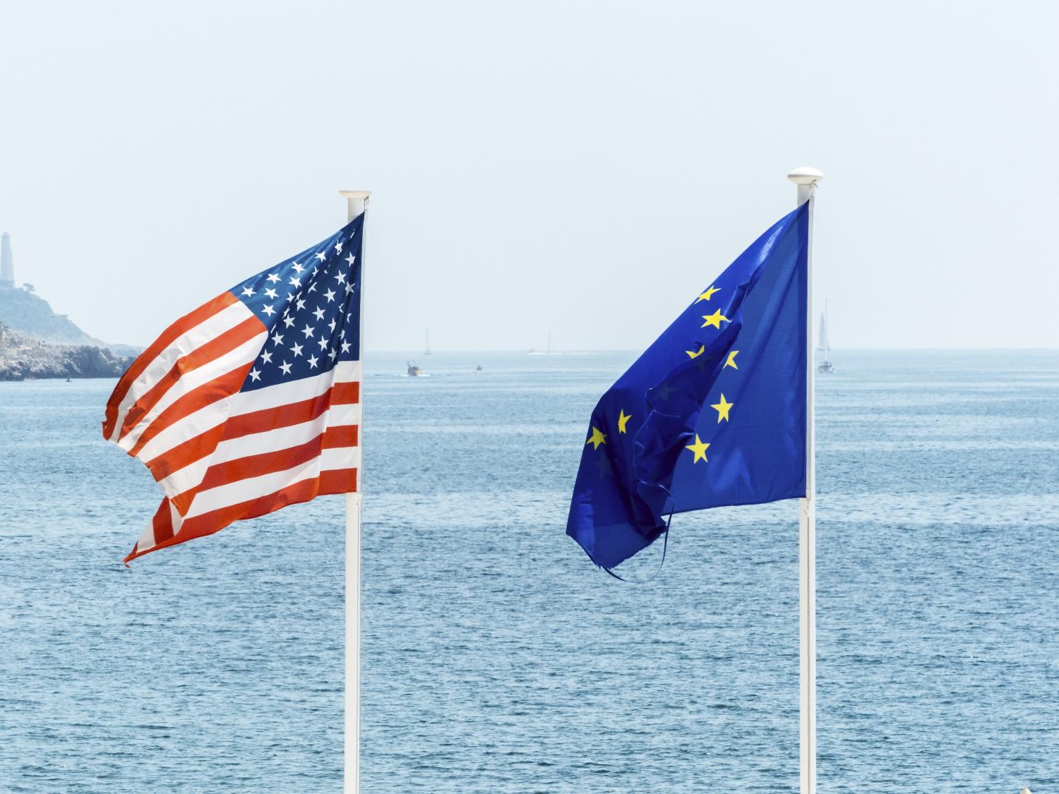 Us and EU flag