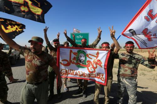 Shi'ite Popular Mobilization Forces (PMF) celebrate on the outskirts of Kirkuk, Iraq October 17, 2017. REUTERS/Alaa Al-Marjani -