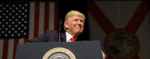 U.S. President Donald Trump arrives to deliver a speech on US-Cuba relations at the Manuel Artime Theater in Miami, Florida, U.S., June 16, 2017. REUTERS/Carlos Barria TPX IMAGES OF THE DAY - RC1AF4D77420