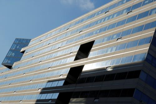 International Monetary Fund headquarters building is seen during the IMF/World Bank annual meetings in Washington, U.S., October 14, 2017. REUTERS/Yuri Gripas - RC16C9DE6E30