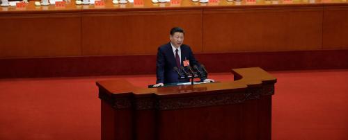 Chinese President Xi Jinping speaks during the opening of the 19th National Congress of the Communist Party of China at the Great Hall of the People in Beijing, China October 18, 2017. REUTERS/Jason Lee - RC1AAA3B0370