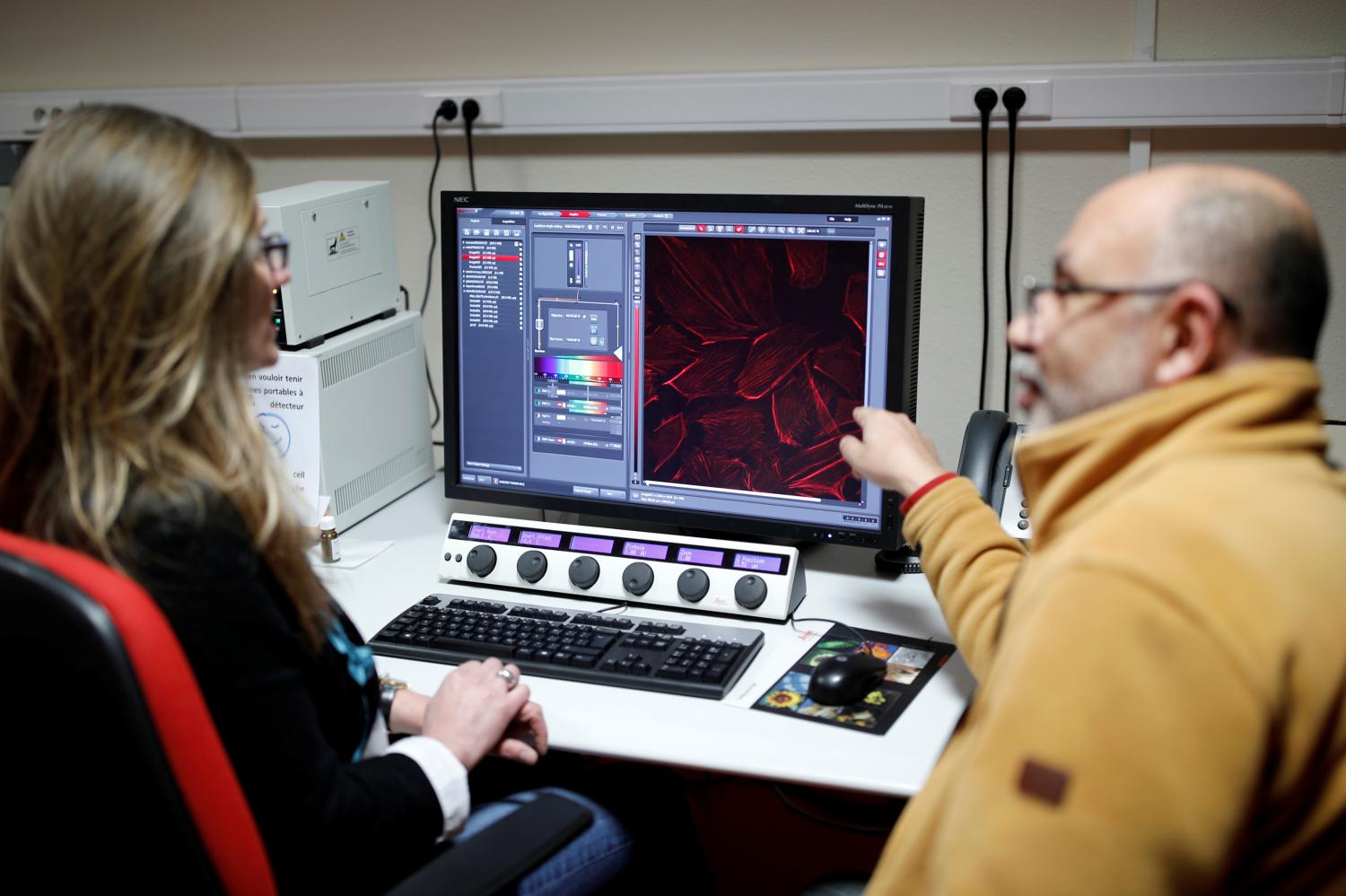 Academic researchers of the Faculty of Pharmacy work at the Paris-Sud University in Chatenay-Malabry