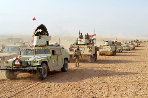 Iraqi forces vehicles are seen after they captured Rawa town, the last remaining town under Islamic State control, Iraq November 17, 2017. REUTERS/Stringer - RC1D9A853FC0