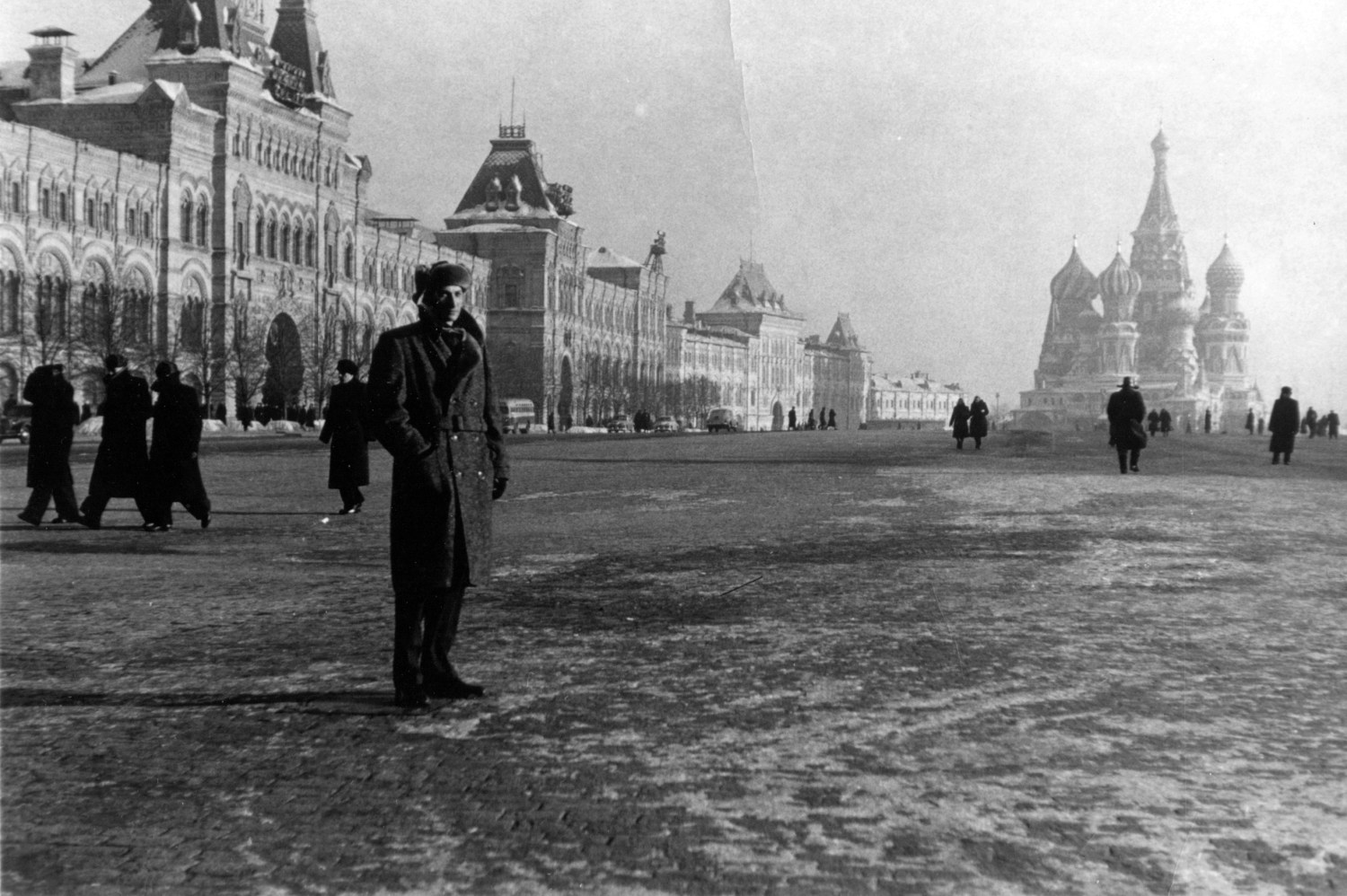 Marvin Kalb in Red Square, Moscow, 1956