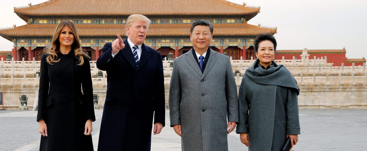 President Donald Trump and U.S. first lady Melania visit the Forbidden City with China's President Xi Jinping.