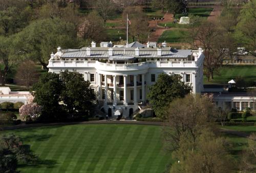 -PHOTO TAKEN 03APR03- The White House is seen from the top of the Washington Monument April 3, 2003. - PBEAHUOQMBK