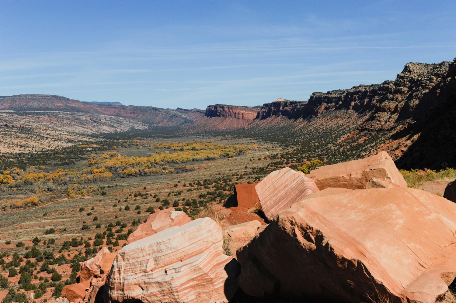 Comb Wash cuts from north to south through Cedar Mesa in Bears Ears National Monument near Blanding, Utah, U.S., October 27, 2017. REUTERS/Andrew Cullen SEARCH "CULLEN BEARS" FOR THIS STORY. SEARCH "WIDER IMAGE" FOR ALL STORIES. TPX IMAGES OF THE DAY. - RC1952502D60