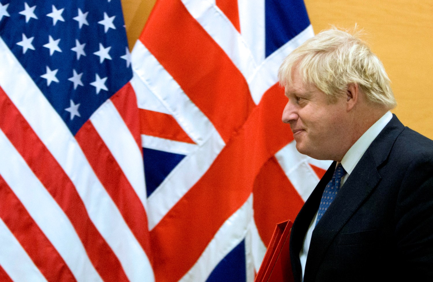 Britain's Foreign Secretary Boris Johnson arrives for a bilateral meeting with U.S. Secretary of State Rex Tillerson (unseen) during a NATO foreign ministers meeting at the Alliance headquarters in Brussels, Belgium, December 6, 2017. REUTERS/Virginia Mayo/Pool - RC1DEDF63850