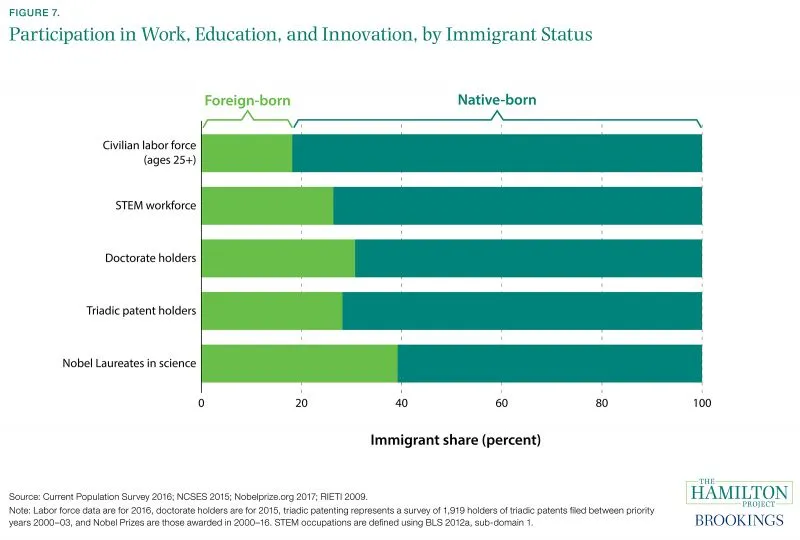 Figure 7. Participation in Work, Education, and Innovation, by Immigrant Status