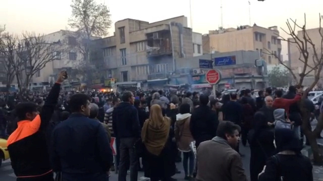 People protest in Tehran, Iran December 30, 2017