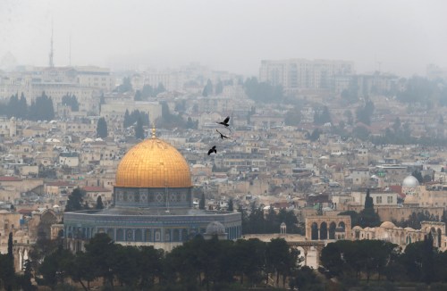 A view of Jerusalem showing the Dome of the Rock