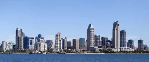 The city skyline of San Diego, California.