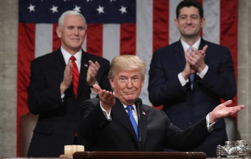 U.S. President Trump delivers first State of the Union address to a joint session of Congress in Washington